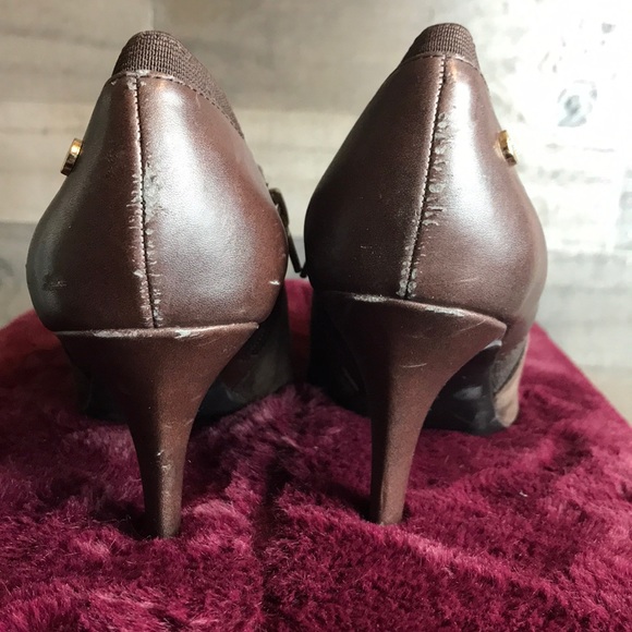 Calvin Klein size 7 brown suede leather heels - Picture 2 of 8